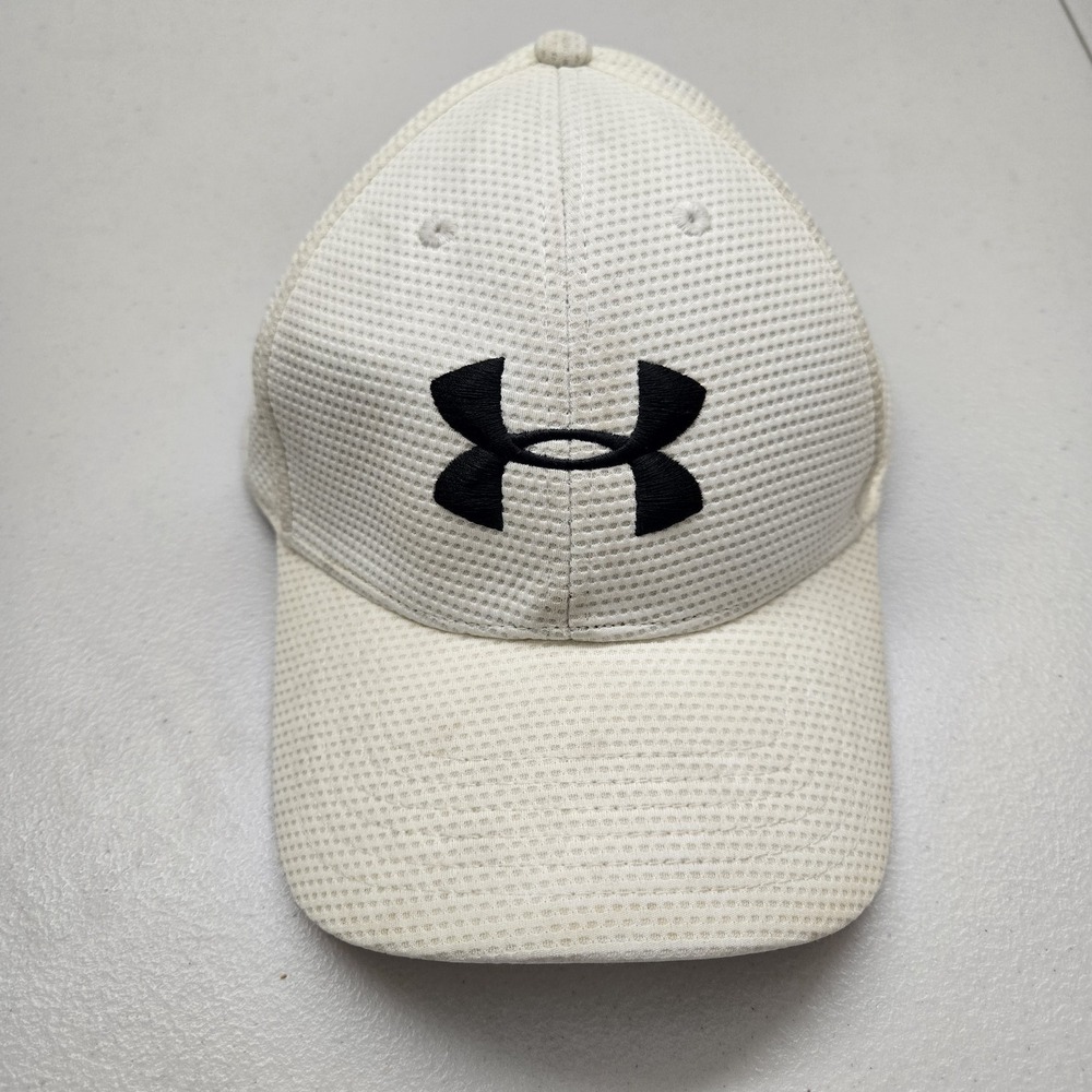 Under Armour Men Baseball Cap L/XL White Curved Fitted Embroidered READ